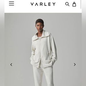 Varley, Adair Zip Through Jacket, Large, Ivory Marl